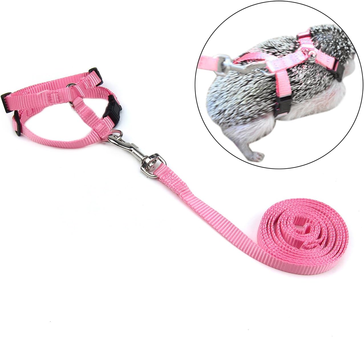 Alfie Pet - Aimilios Harness and Leash Set for Mouse, Chinchilla, Rat, Gerbil and Dwarf Hamster - Color: Pink