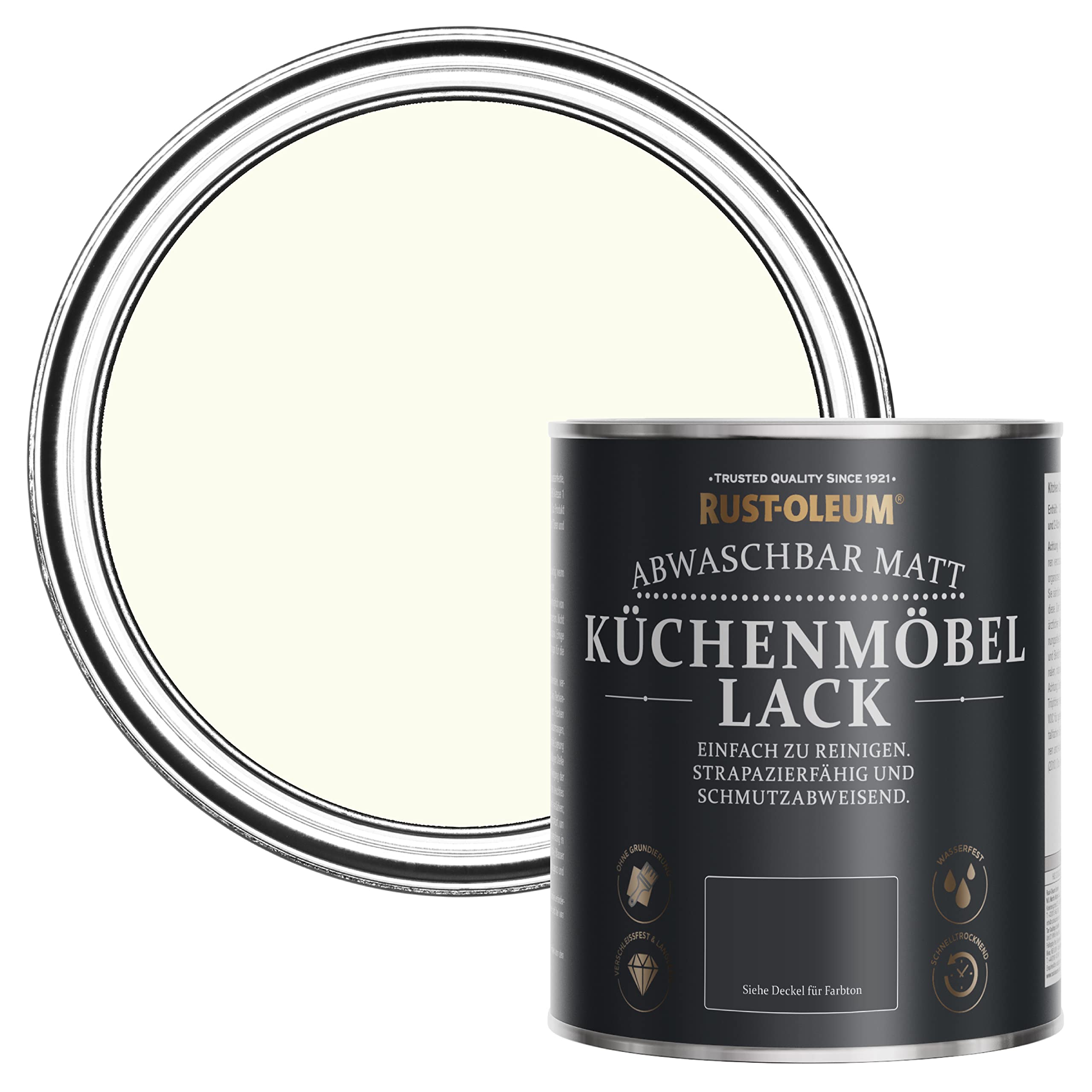 Rust-Oleum abwaschbare Küchenschrankfarbe in weiß mit Matt Finish - Antik Weiβ 750ML
