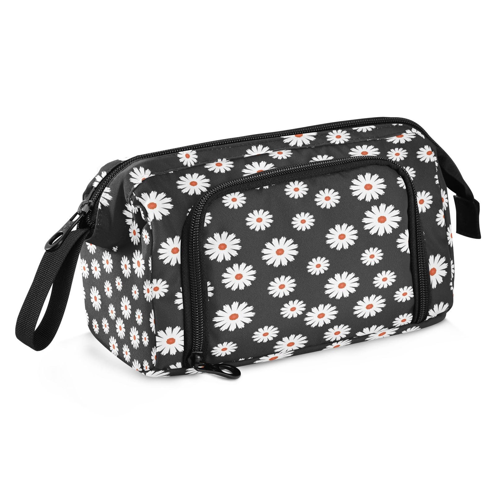 Yopersonalizes Large Pencil Case for Girls Boys Daisy Flower Pencil Bag for Secondary School Supplies Office Stationery Organised Pencil Pouch for Kids Teen Student Women