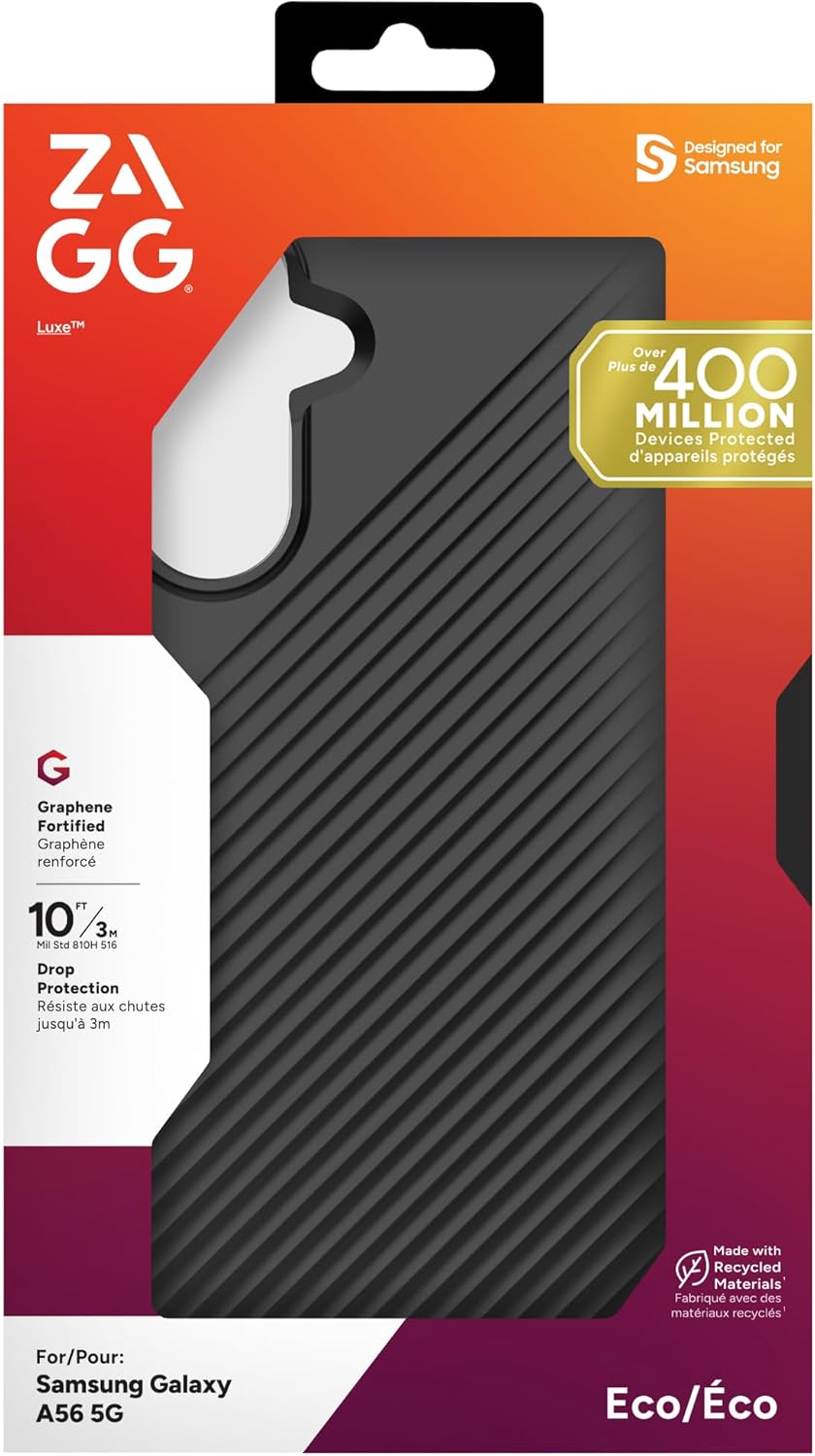 ZAGG Luxe Samsung Galaxy A25 5G Case - Graphene-Strengthened, Slim, Stylish, Drop-Resistant, Eco-Friendly with 100% Recycled Content, Clear