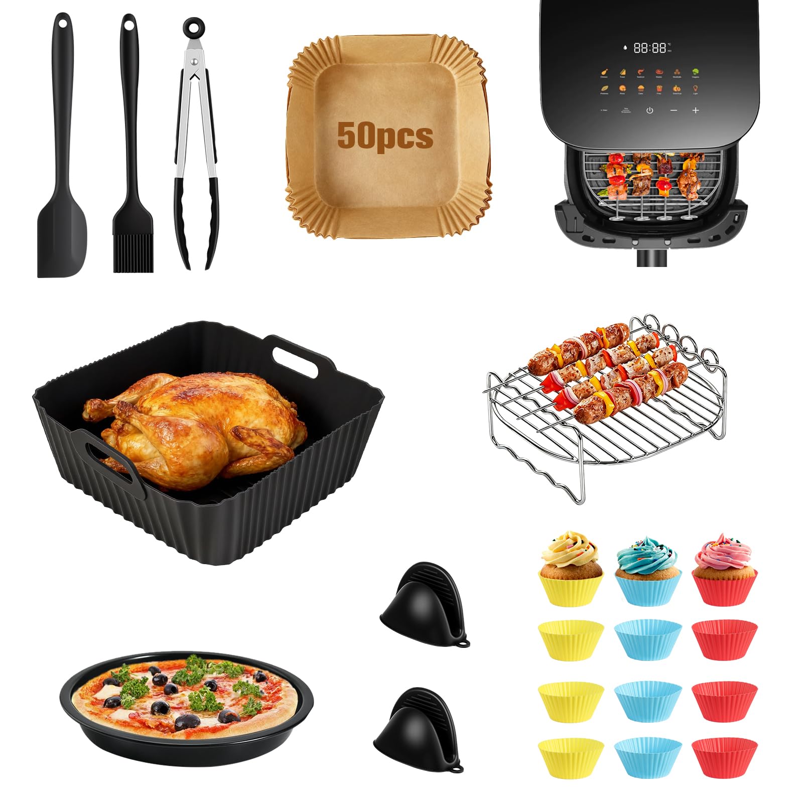 Moule en silicone compatible Philips Airfryer XL - 21 accessoires antiadhésifs sans BPA