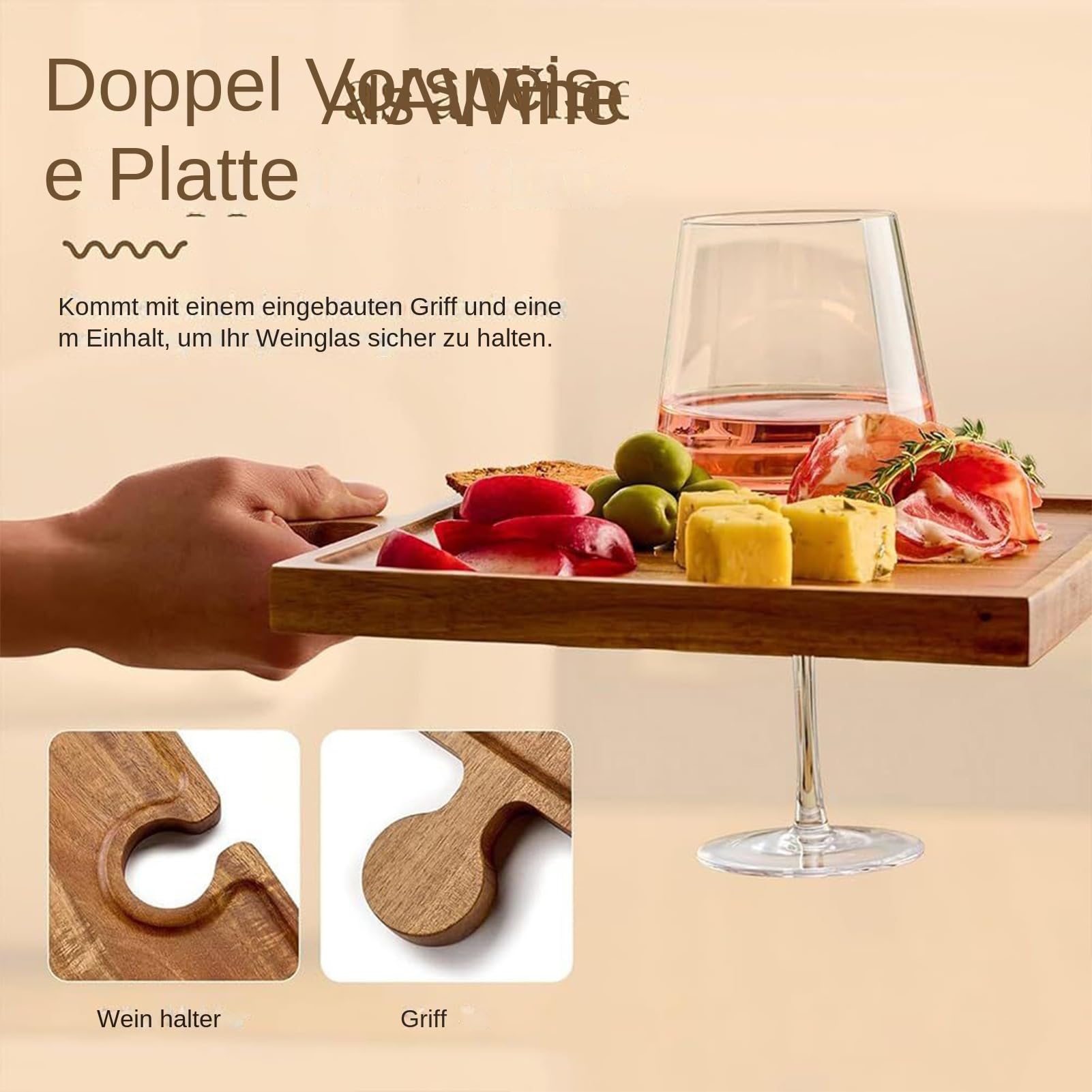 Bandeja De Servicio Presentación Moderna De Madera Tipo Puzzle | Tabla de Quesos y Embutidos con Asas Para Snack Tarta Postre Cocina Hogar Sala De Estar De Estreno Buffet De Vacaciones
