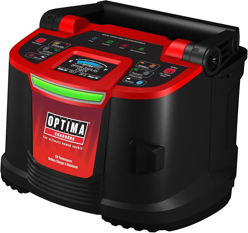 OPTIMA® D1200+ 12 Volt Performance Battery Charger and Maintainer | For 12V Starting Batteries Including OPTIMA HYPERCORE LITHIUM®, AGM and Flooded Batteries