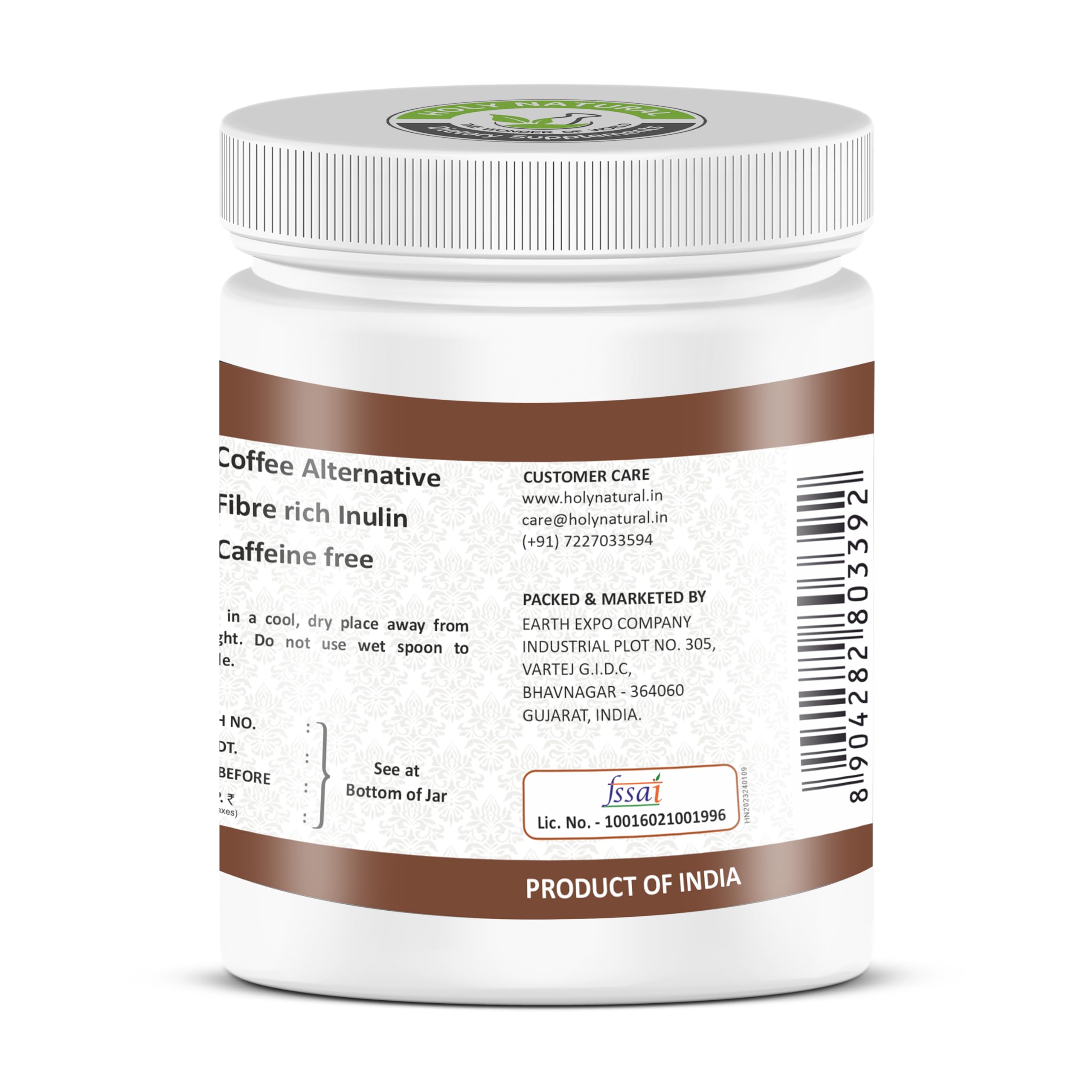 Holy Natural Roasted Chicory Root Powder (400 gm) | Coffee Substitute, Caffeine Free | For Milkshake, Smoothies, Black Coffee, Cold Coffee & Beverages.