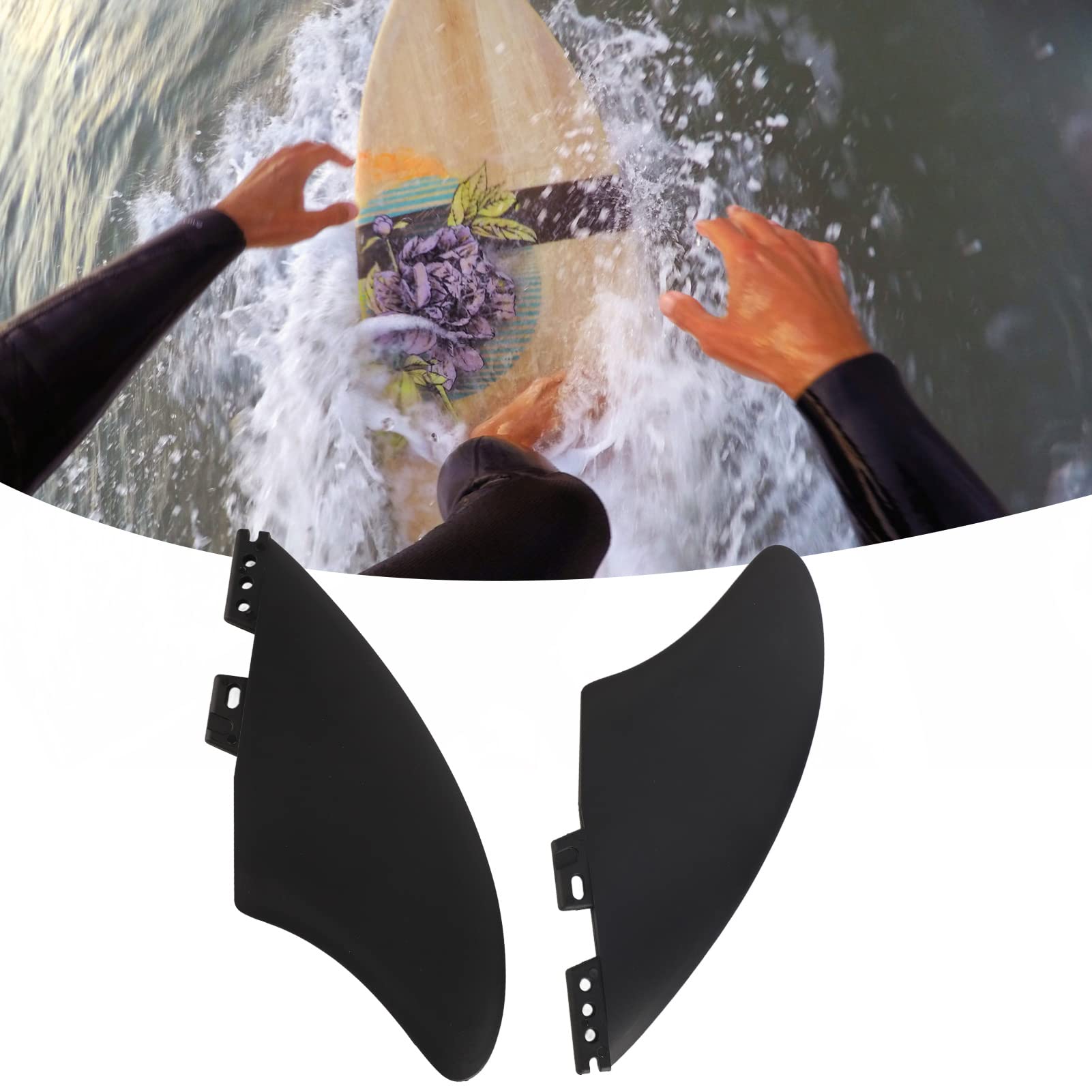 EIMSOAH 2PCS Surfboard Fin, Detachable PVC Fishtail Surfboard Fins, Paddle Board Fins Replacement Set, for Longboards Stand Paddleboards for FCS2 Generation