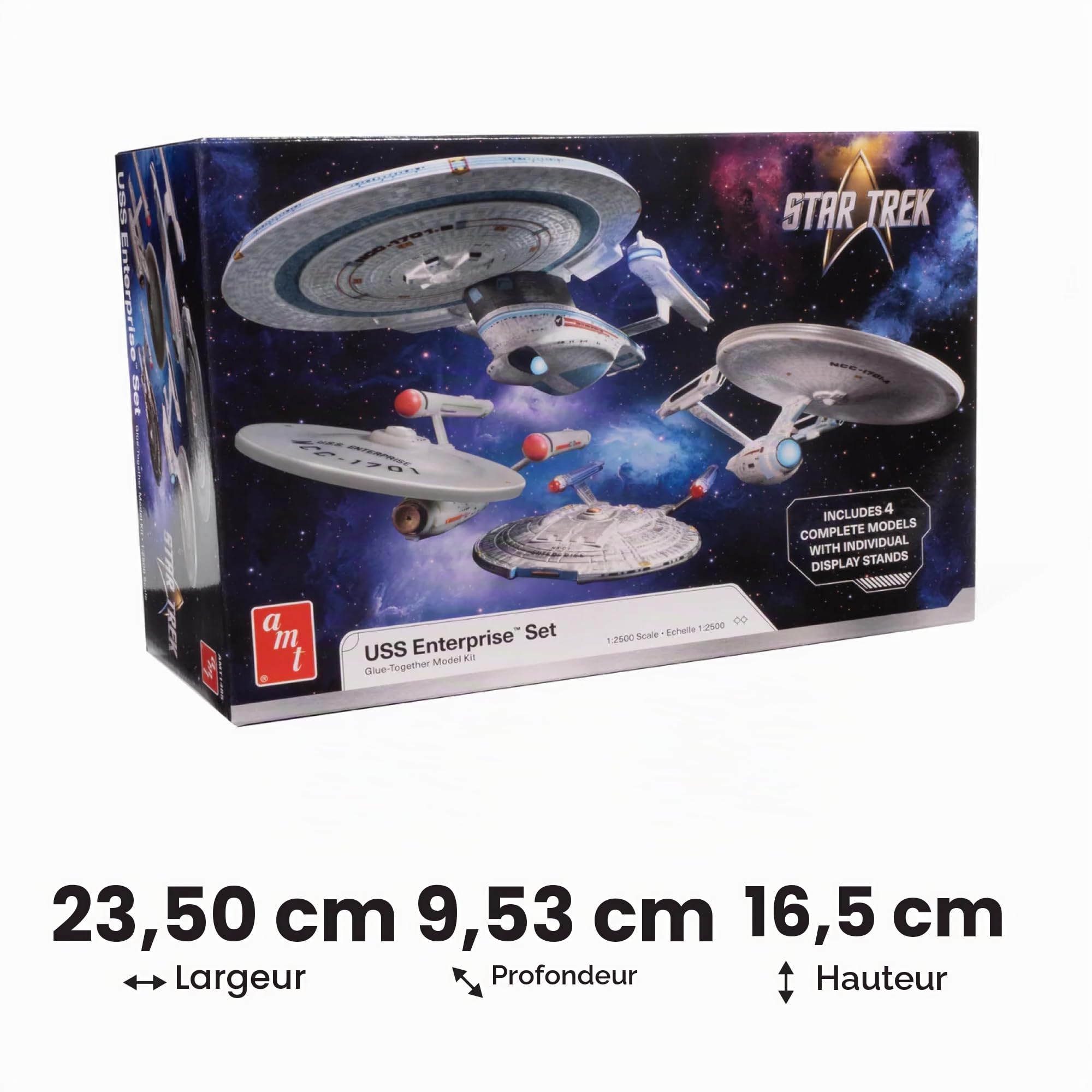 AMT Star Trek U.S.S. Enterprise Ensemble de quatre navires à l'échelle 1:2500