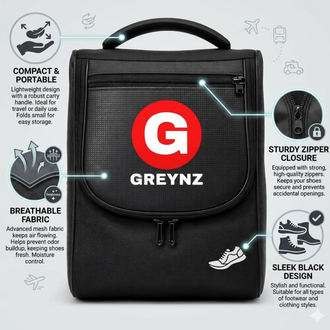 Buy GREYNZ Premium Cricket Shoe Bag for Men & Women | Fits Up to