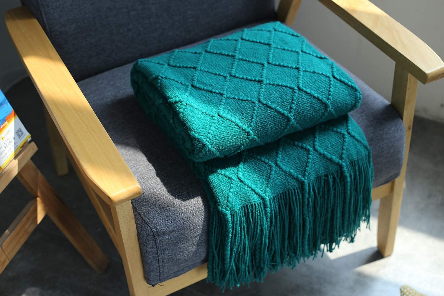 Hayisugar Coperta Morbida In Acrilico Per Divano E Viaggio - 127x210cm, Verde, Con Nappe - Decorativa E Confortevole - 3