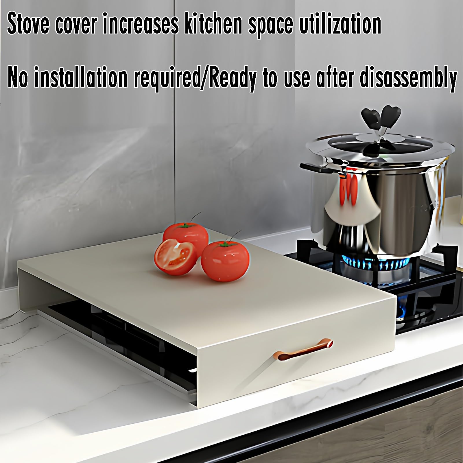 Copri Fornello, Portaoggetti Da Cucina In Acciaio Inossidabile Senza Installazione, Adatto For Stufe A Gas E Piani Cottura A Induzione(35x40x9cm)