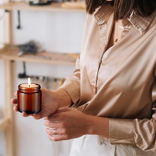 Miniatura 6 de Norme 24 frascos de vidrio de 4 onzas con tapas a prueba de fugas, redondos, herméticos, frascos cosméticos vacíos con forros interiores en la tapa