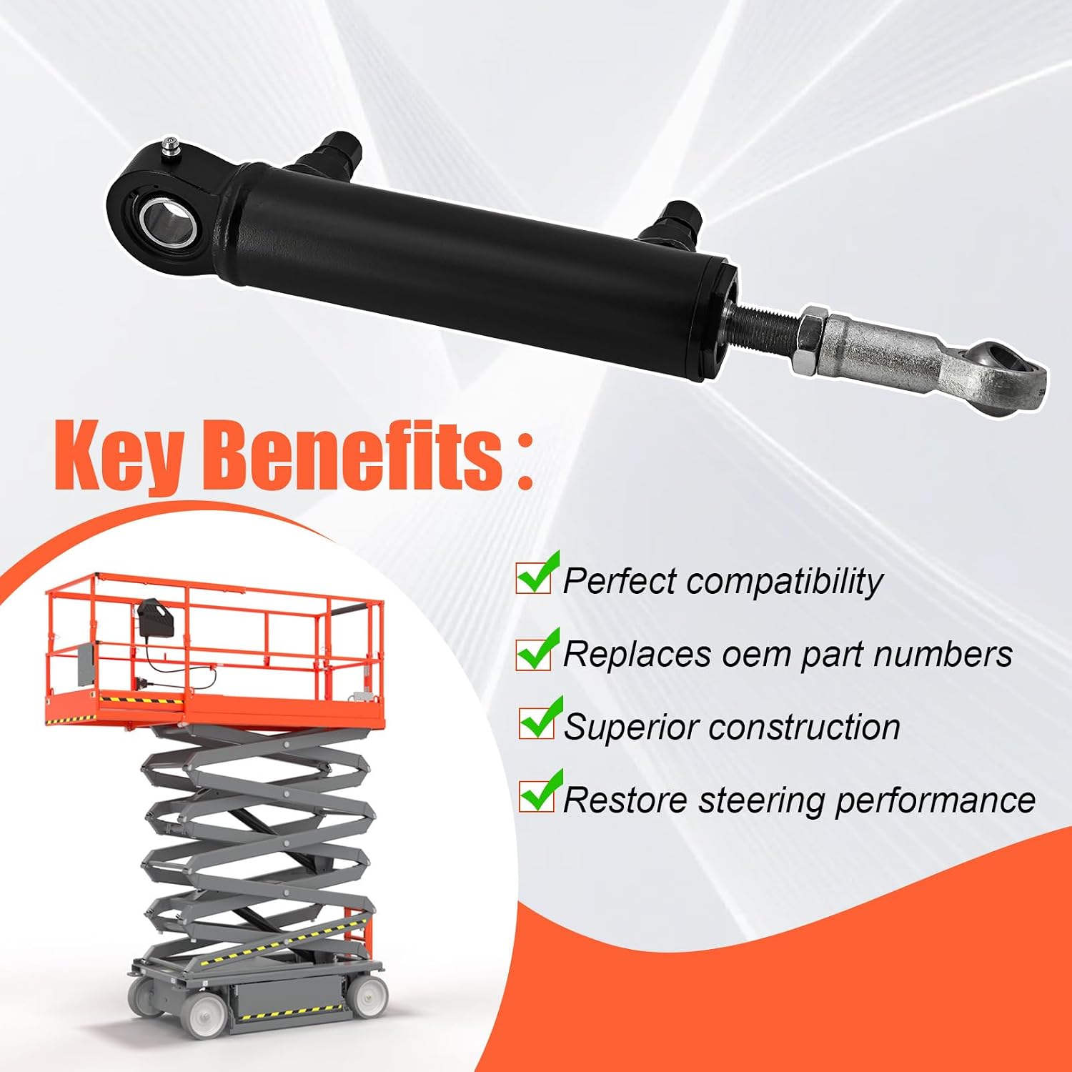 120236 162715BA Steering Cylinder Compatible with Skyjack Scissor Lift SJIII3220 SJIII3226 SJIII4620 SJIII4626 SJIII4632 SJIII4830 SJIII4832 SJIII6826 SJIII6832 Replace SJ120236