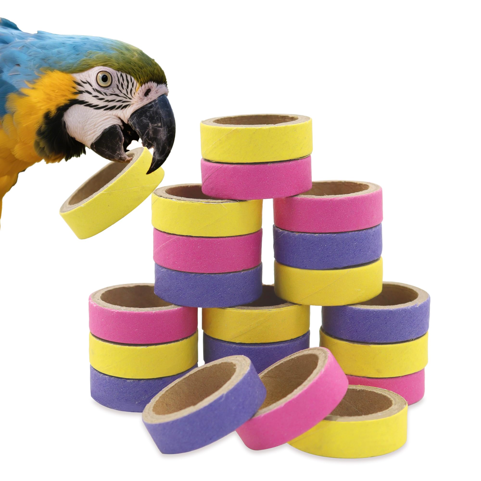 26 Pcs Parrot Toys for Medium Small Birds, Cardboard Chew Shredding Toys