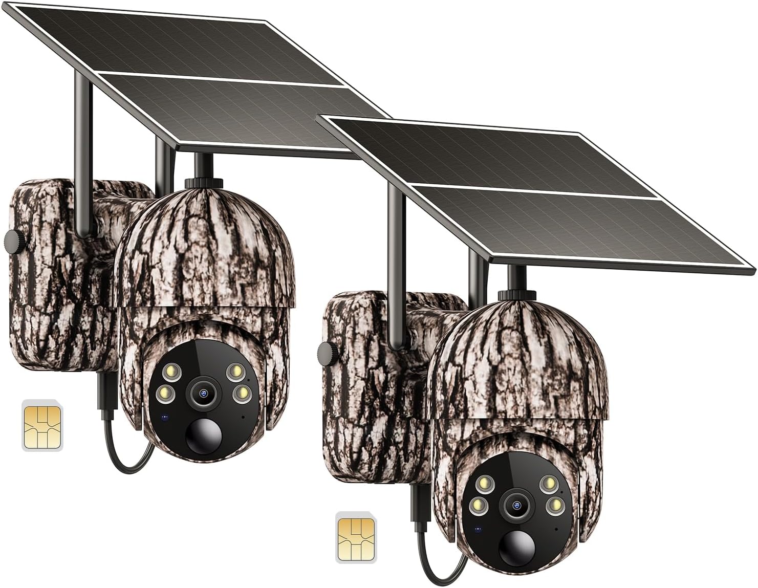 4G LTE Cellular Trail Camera, No WiFi Needed, Solar Powered, 2K Live Feed, Real-Time Alerts, Remote Access, Color Night Vision, Pre-Installed SIM Card Off-Grid Wireless Outdoor Security Camera
