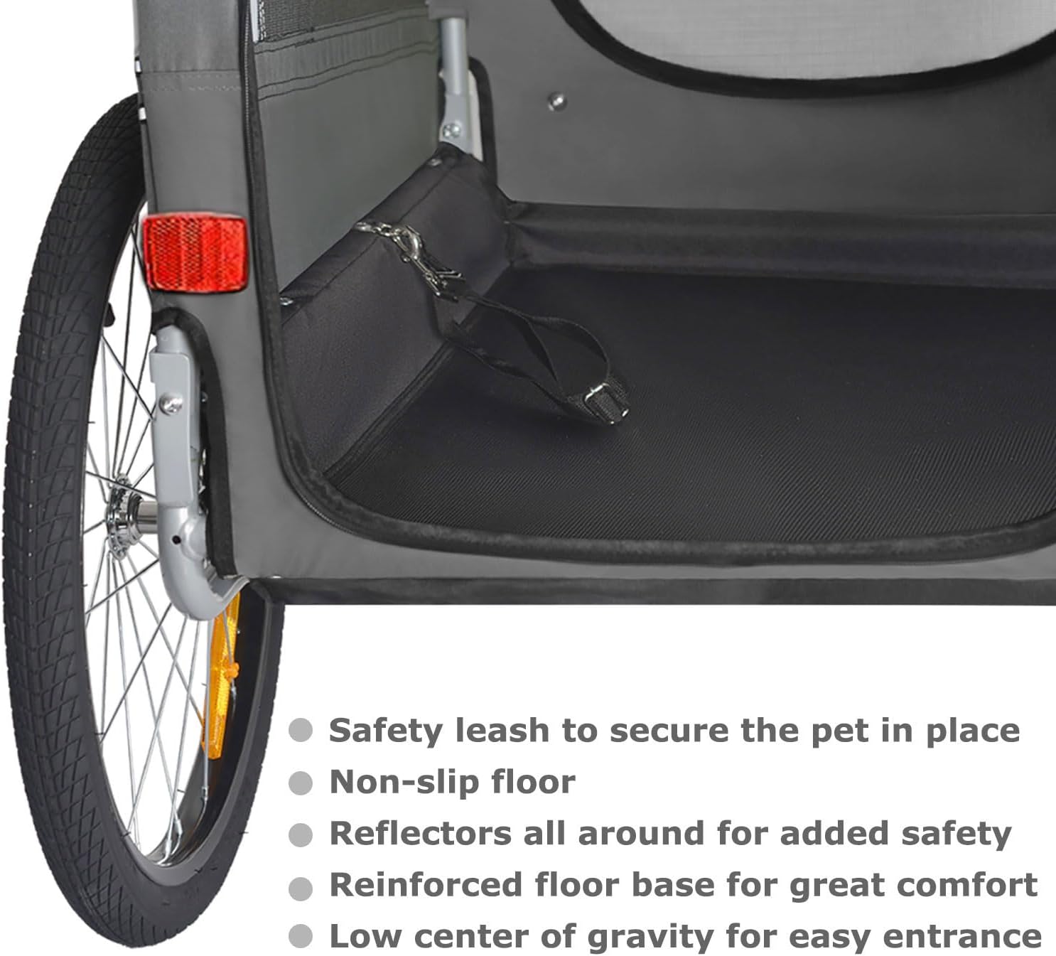 DOGGYHUT® Premium Large Pet Bike Trailer for Medium or Large Dog, Up to 78 lbs,Dog Bicycle Carrier,Low Center of Gravity,Easy Folding Frame