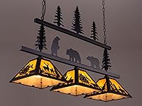 Vista 4 de TOCHIC Luz rústica para mesa de billar para sala de juegos, cueva de hombre, club, bar, comedor, isla de cocina