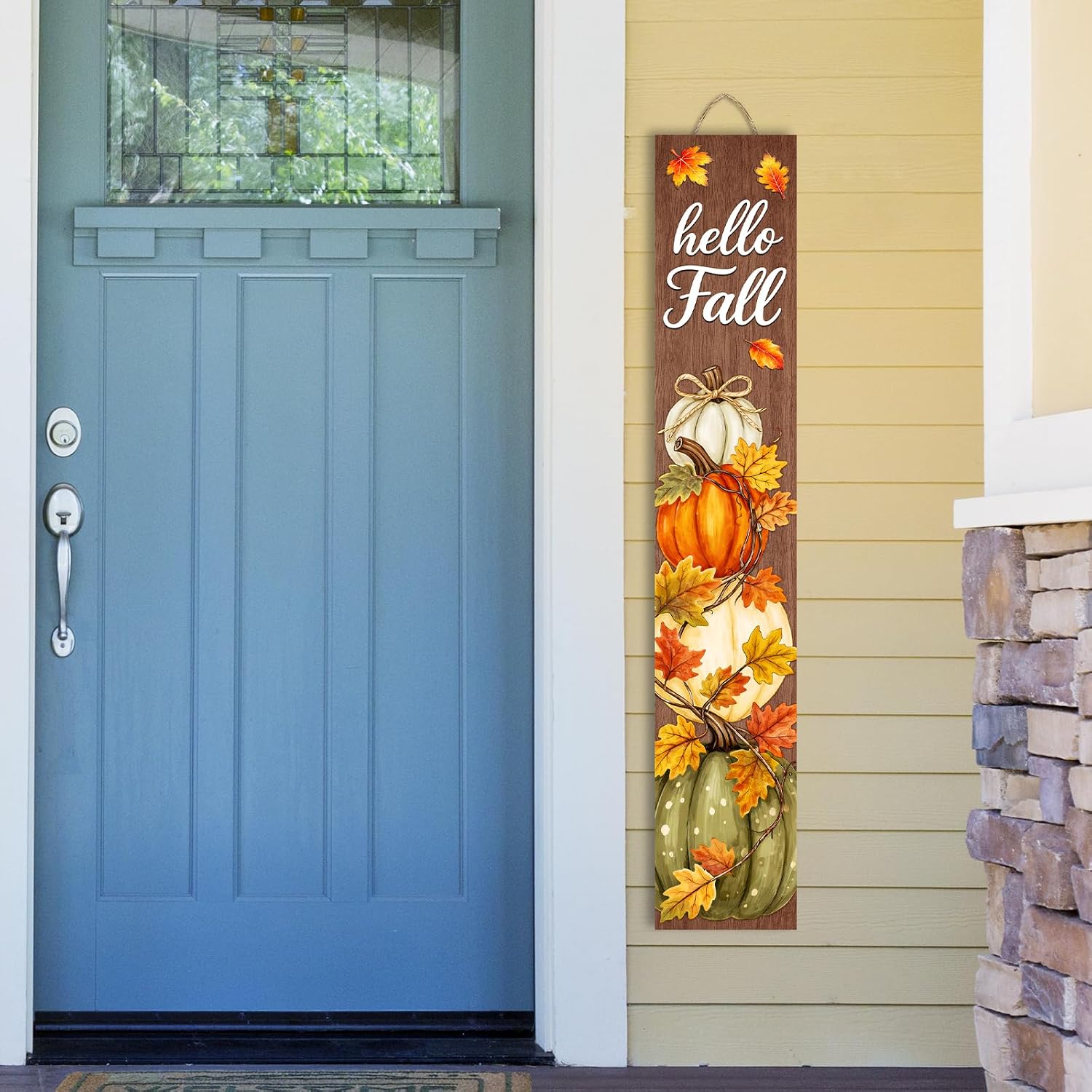 AuraPeak Hello Fall Front Porch Sign, 47"