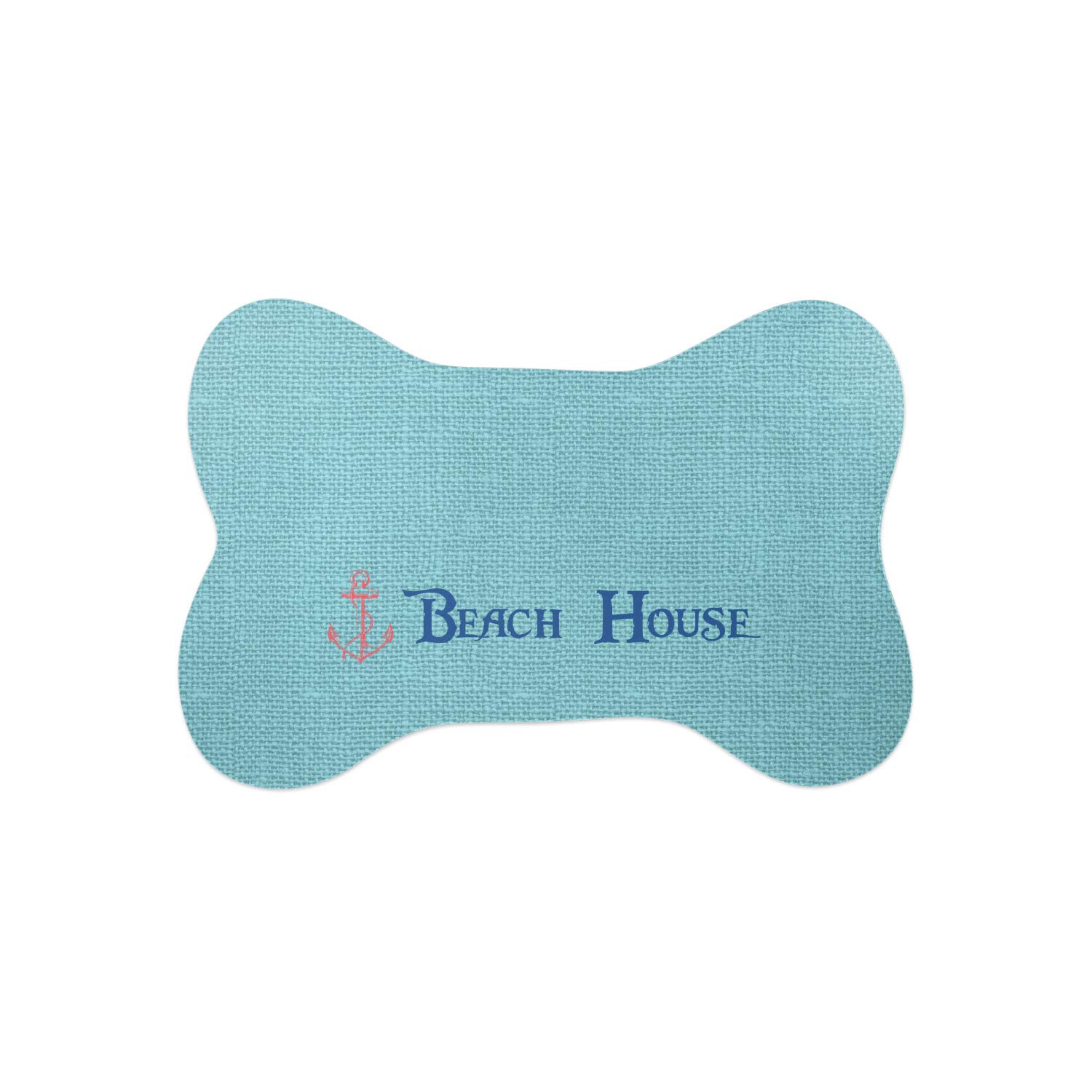 RNK Shops Personalized Chic Beach House Bone Shaped Dog Food Mat (Small)