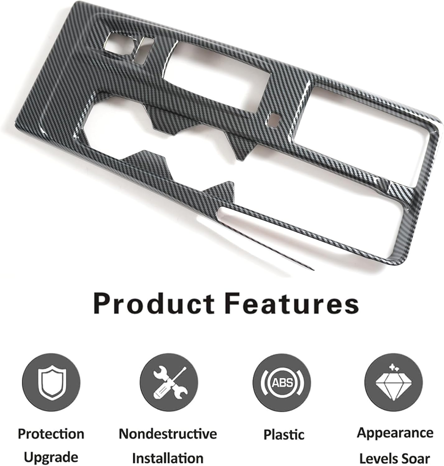 Center Console Gear Shift Panel Frame Cover Trim for Toyota Camry 2025 9th Gen Interior Accessories Carbon Fiber Print