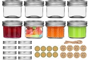Small Mason Jars With Lids: 4 Ounce Mini Mason Jars 8 Pack,...