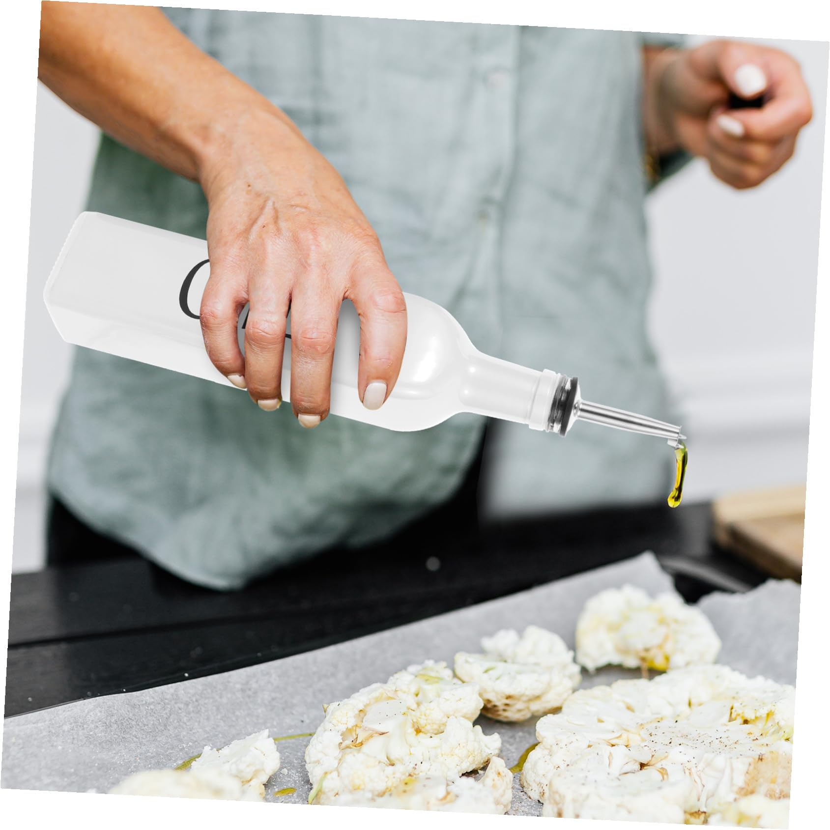 Design Glas Stilvollem Ausgießer für mit aus Tropffreiem Ölspender Multifunktionaler Kunststoff Essig Küche und Salate