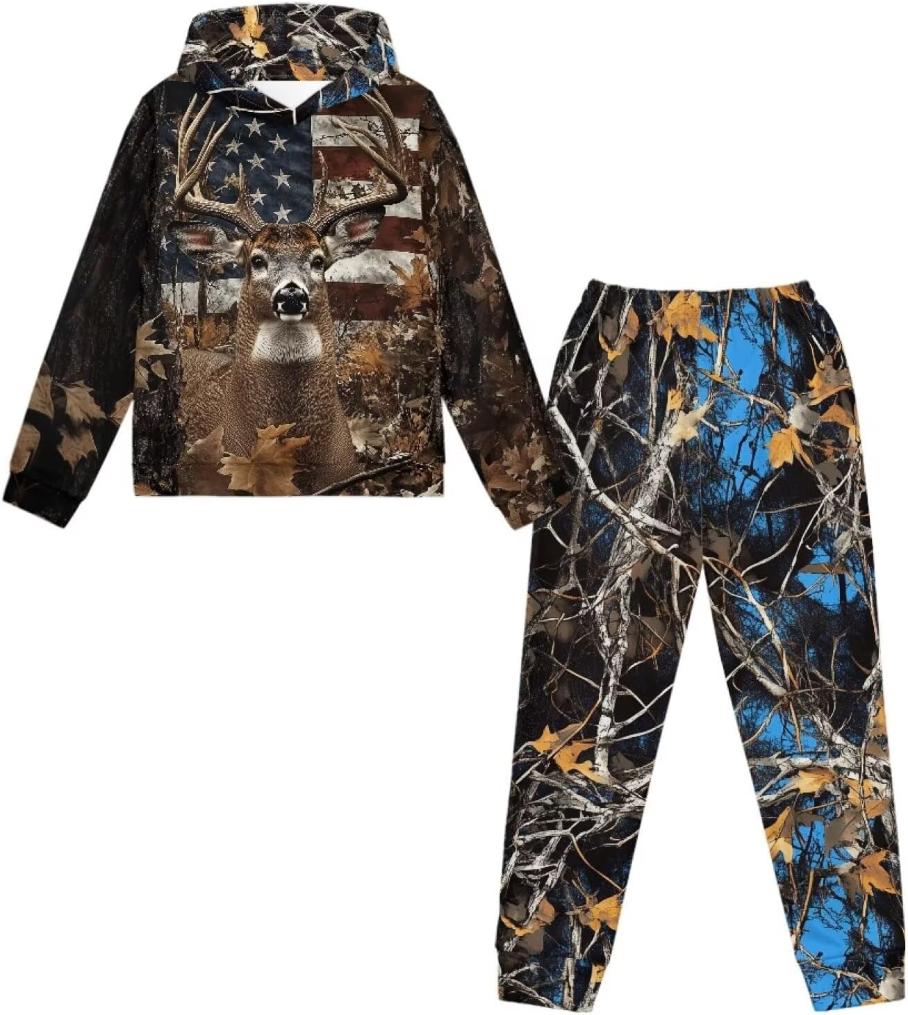 Xpyiqun Tracksuits for Girls 5-12 Years Graphic Hoodies and Joggers Sweatpants 2 Piece Clothing Set Kids Long Sleeve - Image 5