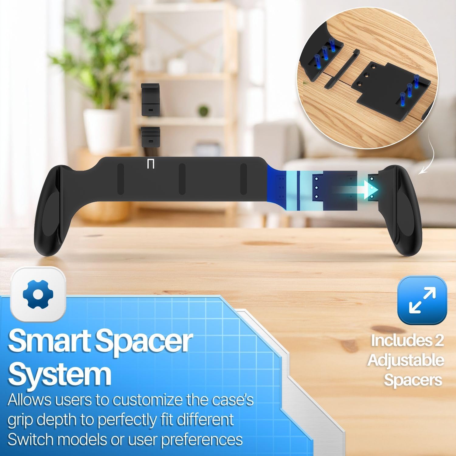 TNP Dockable Grip Case for Nintendo Switch 2 2025 - Ergonomic Grip Case with Slim, Lightweight, Comfortable Handle Compatible with Nintendo Switch 2017 / OLED Edition, Black - Image 9