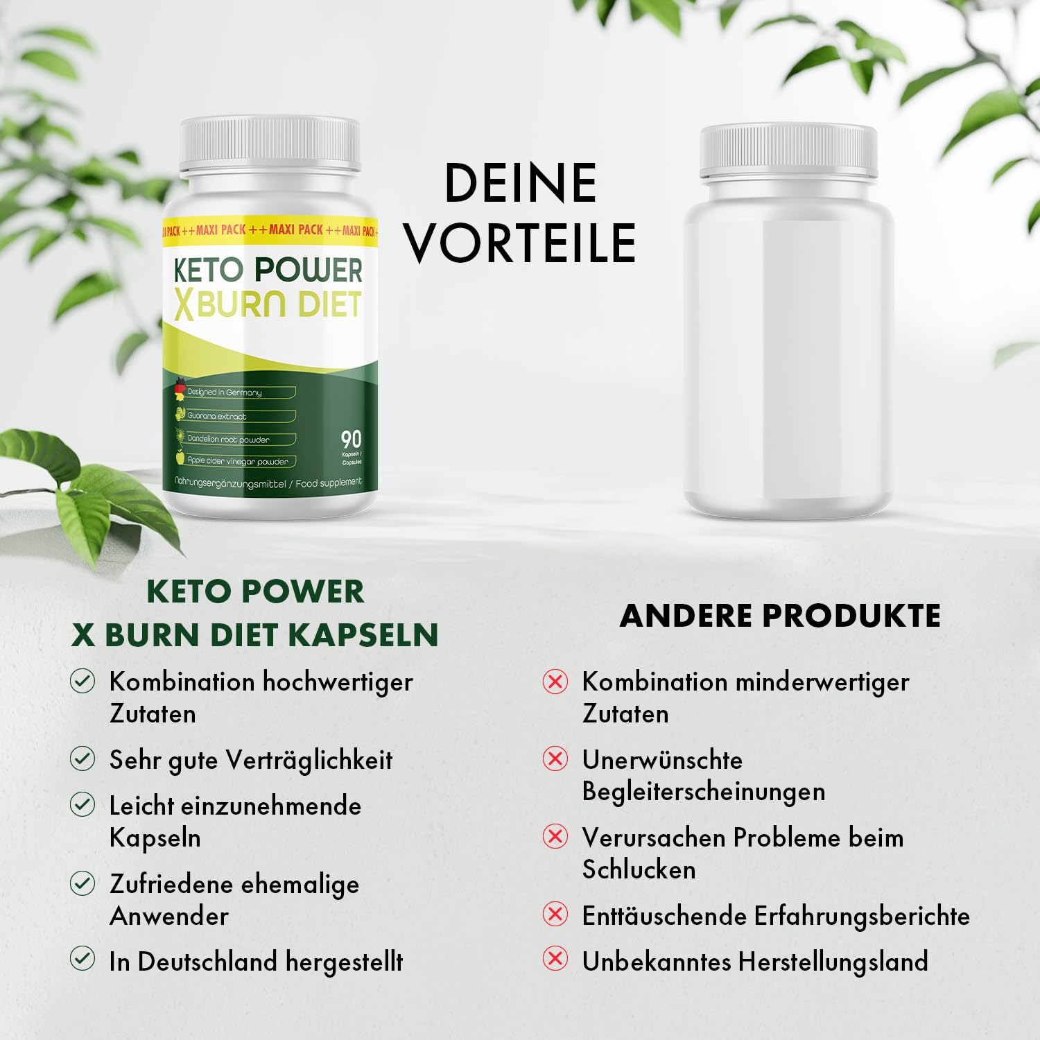 Keto Power X Burn Diet Kapseln | Ideal begleitend für dein Ziel | in der großen Maxi-Dose | Inhalt 90 Kapseln