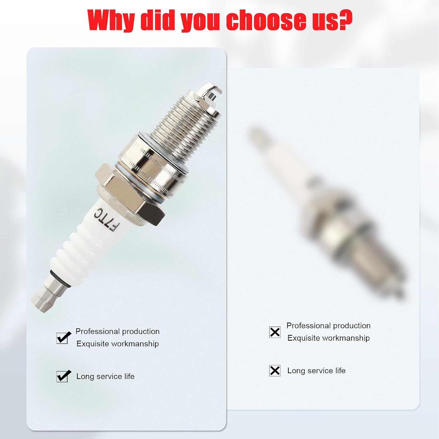 Spark Plug F7TC for GX120 GX160 GX200 GX240 GX270 GX340 GX390 Generator Lawnmower Tractor Rototiller Water Pump Go Kart Mini Bike Tillage Polishing Machine 188F 190F Pack of 10