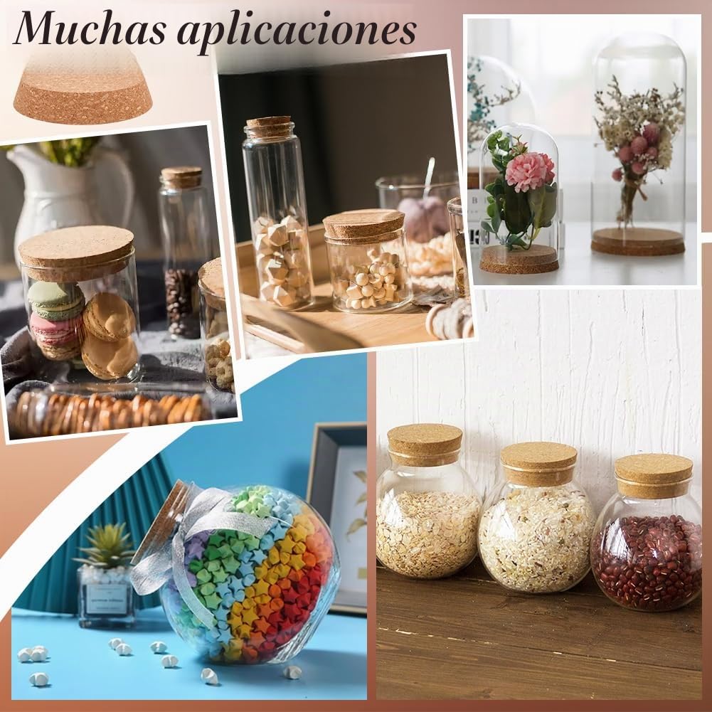 OLYCRAFT Tapones de Corcho de Madera 15,5 a 17,5 cm, Cónicos Grandes para Botellas de Vino, Tarros, Cocina y Boda