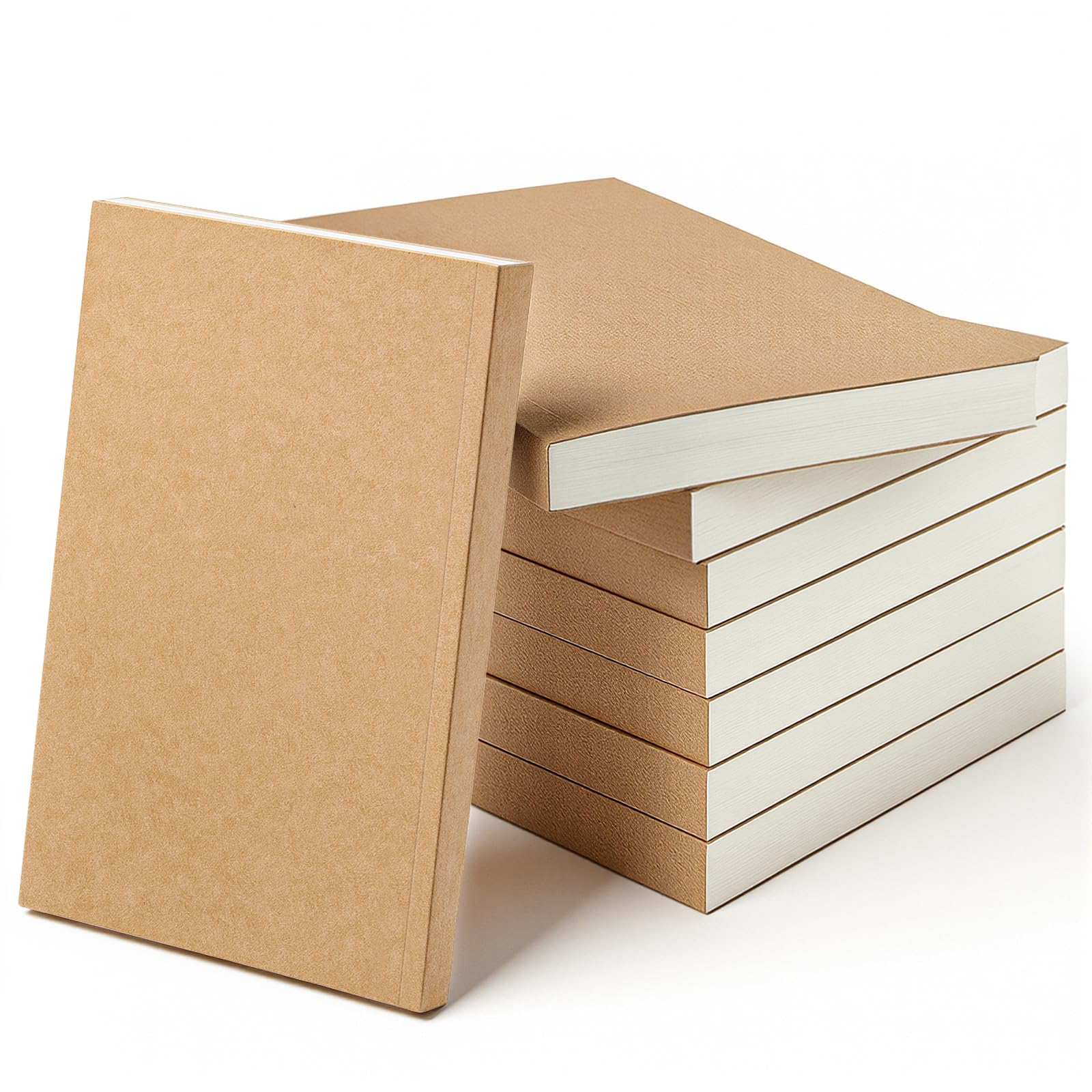 8 quaderni vuoti con copertina rigida e copertina rigida, 14 x 21 cm, 128 fogli/256 pagine (100 g/m²), formato A5, senza acidi, per adulti, ufficio, viaggiatori, riviste