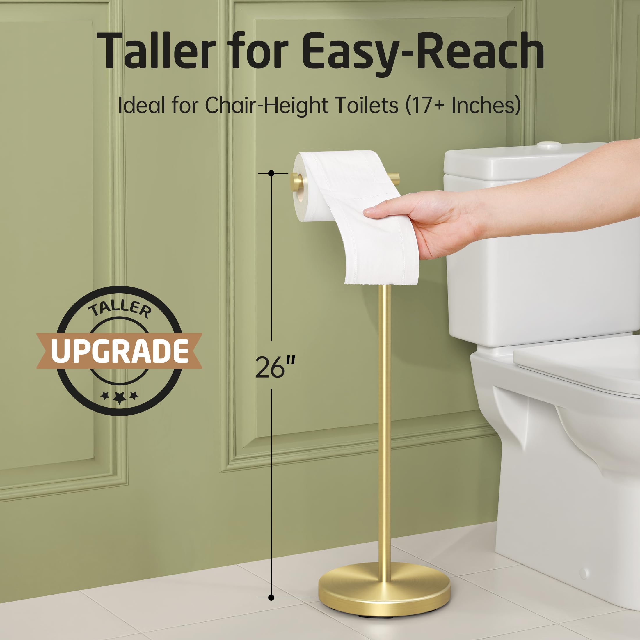 KES Toilet Roll Holder Free Standing 66cm (Taller Version) - Image 2