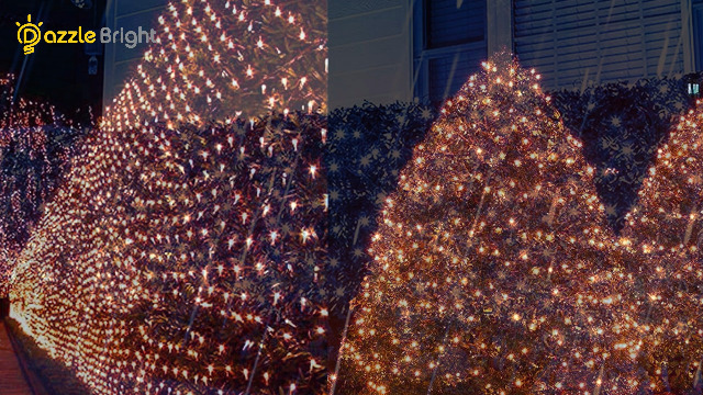 Image of Dazzle Bright Christmas 360 LED Net Lights, 12FT x 5 FT Connectable Waterproof String Lights Clear Wire with 8 Modes, Christmas Decorations for Indoor Outdoor Xmas Party Yard Garden Decor (Warm White)