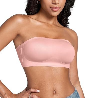 DEANGELMON Strapless Bras for Women Non-Slip Silicone Bandeau Seamless Tube Top Bralette Comfy Non Padded Stretchy Stylish