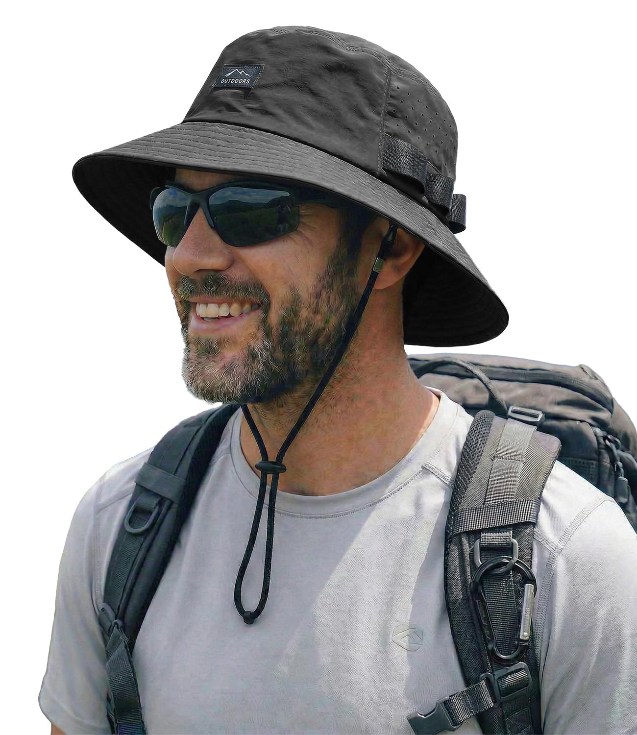 Hat Hut Sonnenhut für Herren, UPF 50+, Atmungsaktive Cooling Fischerhut, Leicht Bucket Hat für Outdoor Wandern Angeln