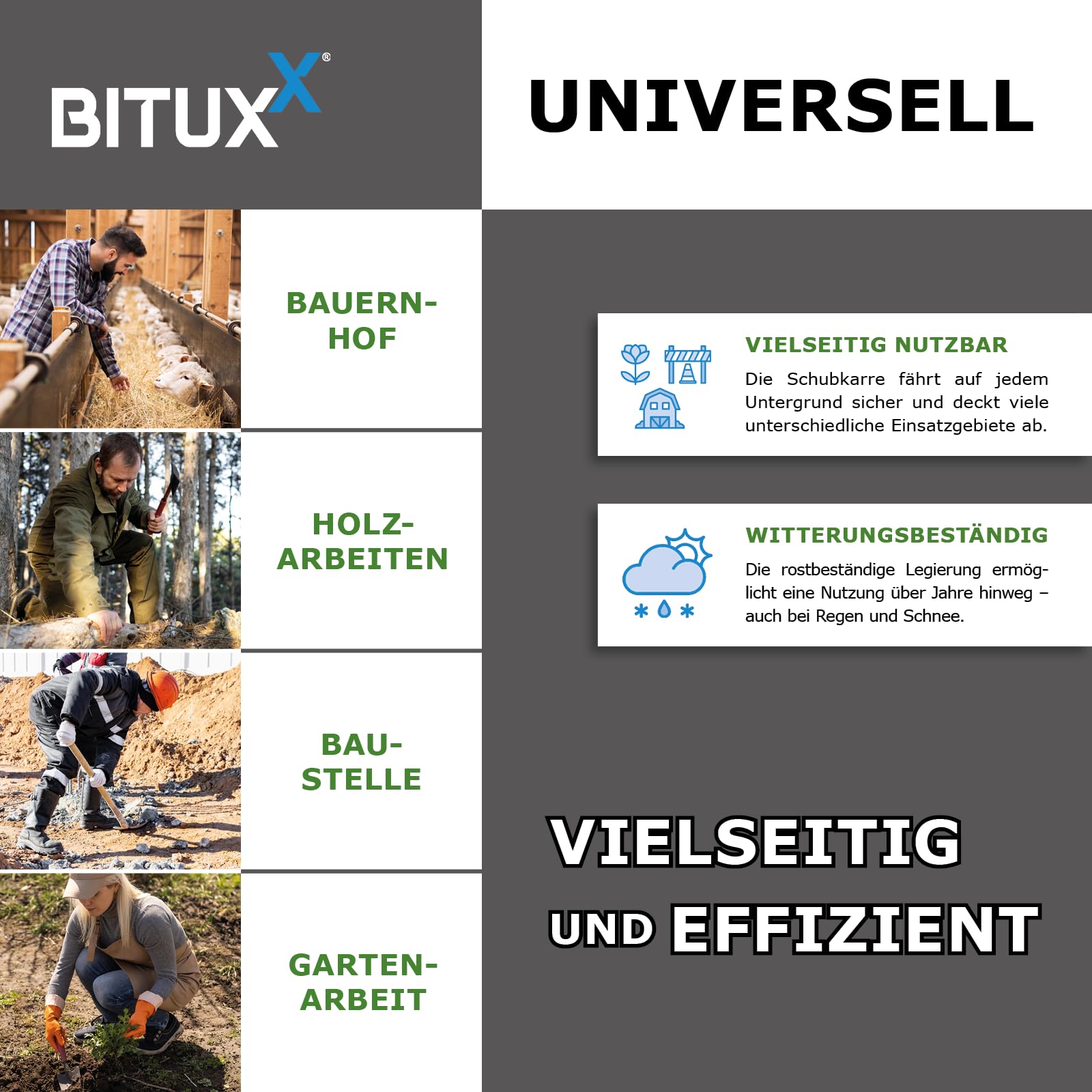 BITUXX® Schubkarre 100L Schubkarren Schiebkarre Bauschubkarre Verzinkt mit Luftreifen und Nadelgelagerter Achse bis 250kg Pink