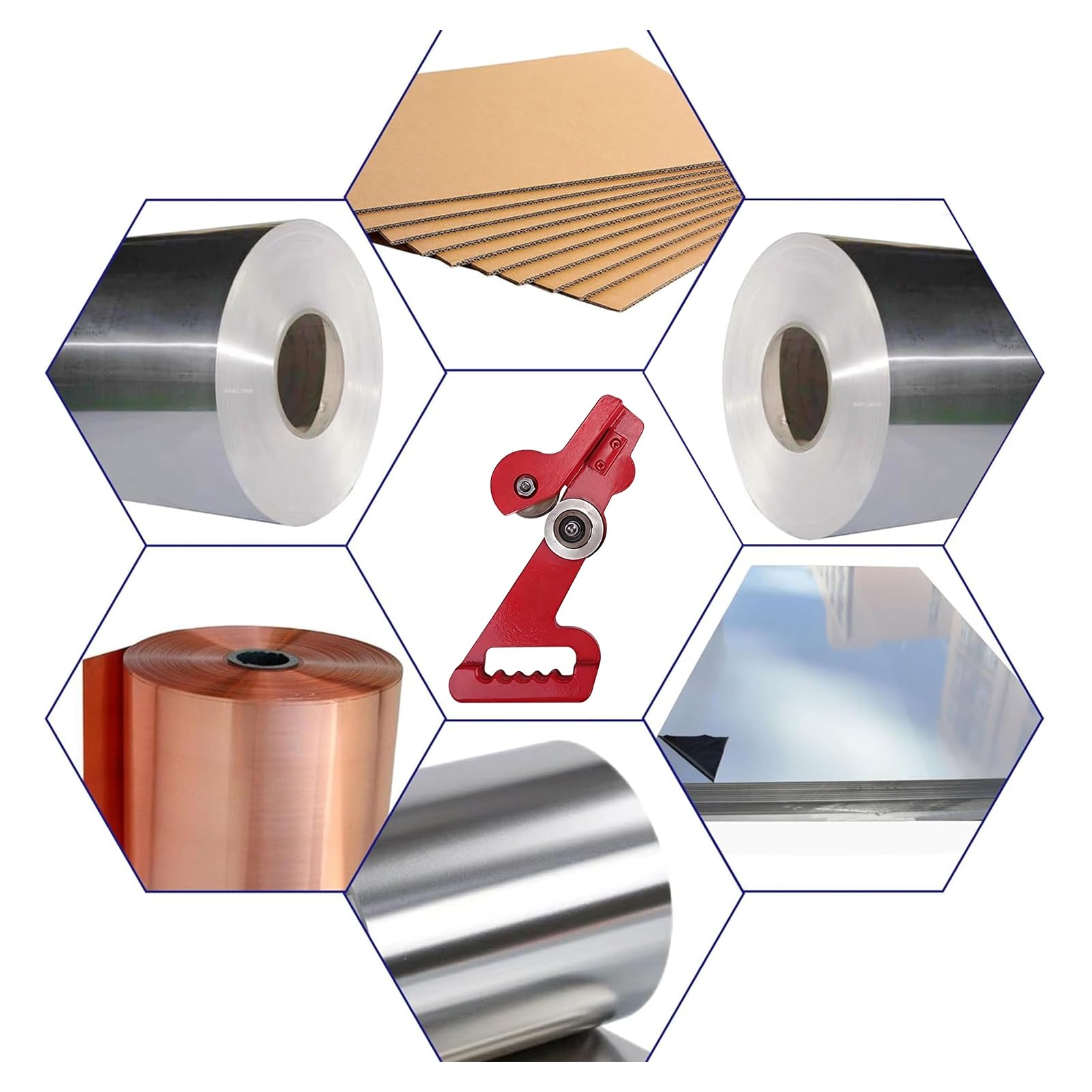 Cizallas De Metálica - De Acción Manual Doble Rueda Para Corte De Tejas, Herramienta Cortadora Regolabile | Tijeras Industriales For Acero Aluminio Lata Cartón Conductos HVAC Taller