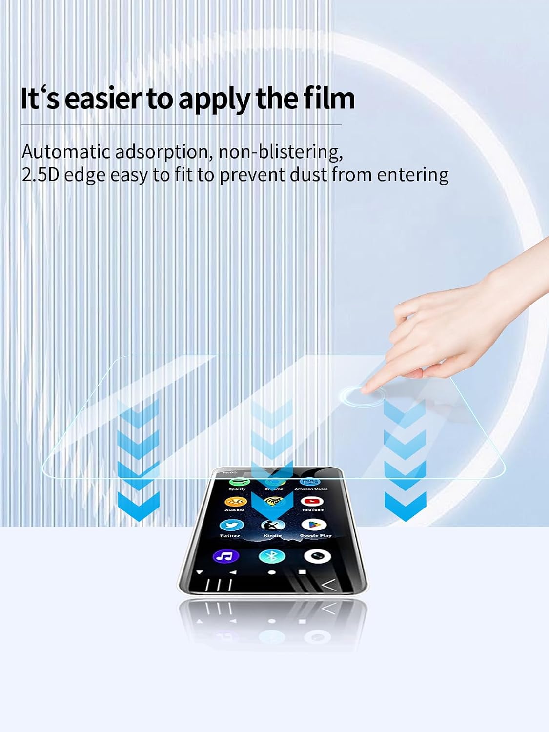 Screen Protector for HIFI WALKER G7 4 Inches Touchscreen MP3 Player, High-definition Scratch Resistant Film,HD Clear Anti Blue Light, Bubble Free with Easy Installation Kit, 3 Pack