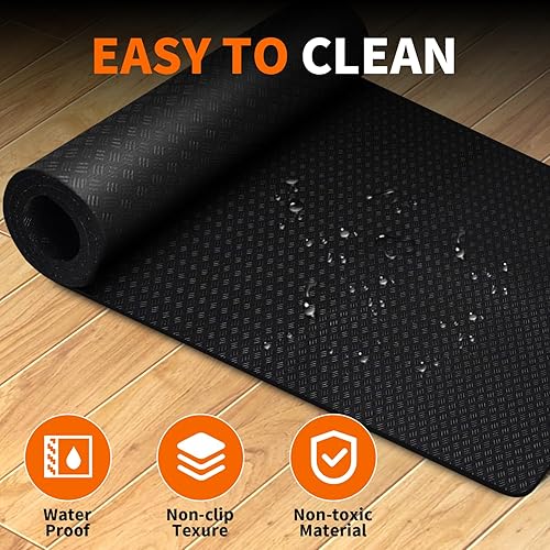 Miniatura 4 de Tapete de ejercicio extra grande, 7 x 5 pies, 8 x 6 pies, 10 x 6 pies (0.276 in), extra grueso, para suelo de gimnasio en casa, antideslizante,