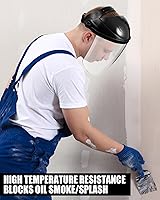 Vista 6 de 4 protectores faciales de seguridad transparentes para moler y cortar, ligero, resistente a los impactos con trinquete ajustable, máscara facial