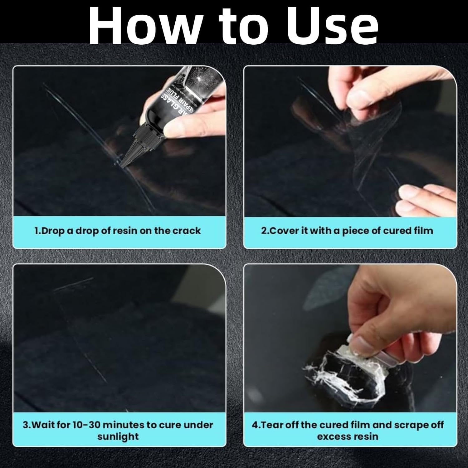2026 Upgrade Car Windshield Crack Repair Kit, Windshield Repair Kit Car Glass Repair Kit for Cracks and Chips, Glass Scratch Repair Liquid, Chips Cracks — view 7