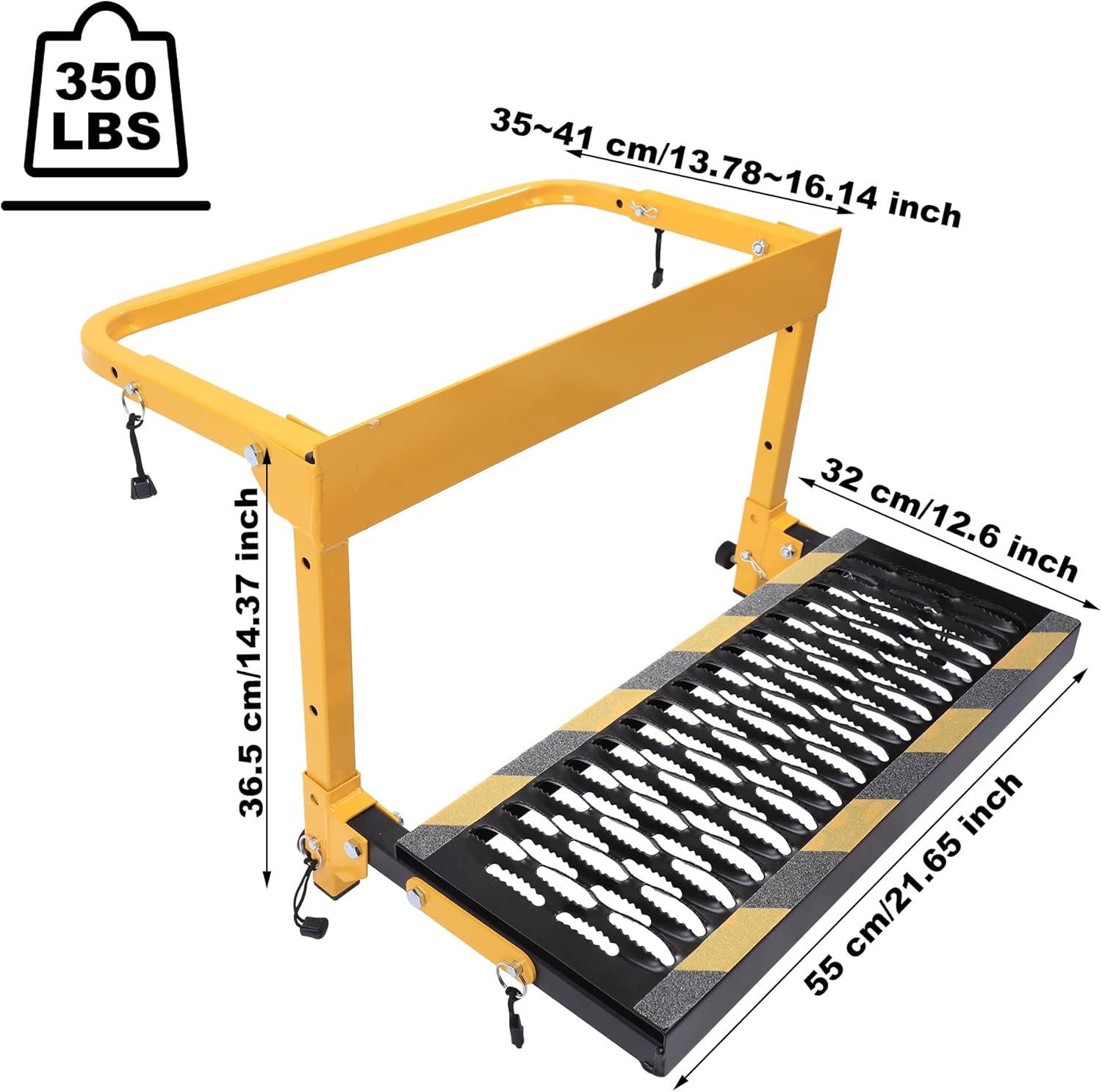 Heavy Duty Truck Tire Step,Wheel Step for Truck,SUV,RV & Pickup,Non-Slip Steel Surface,Adjustable to Fit Tire from 8”to 13”Rated up to 350 Lbs,5-Level Height Adjustment
