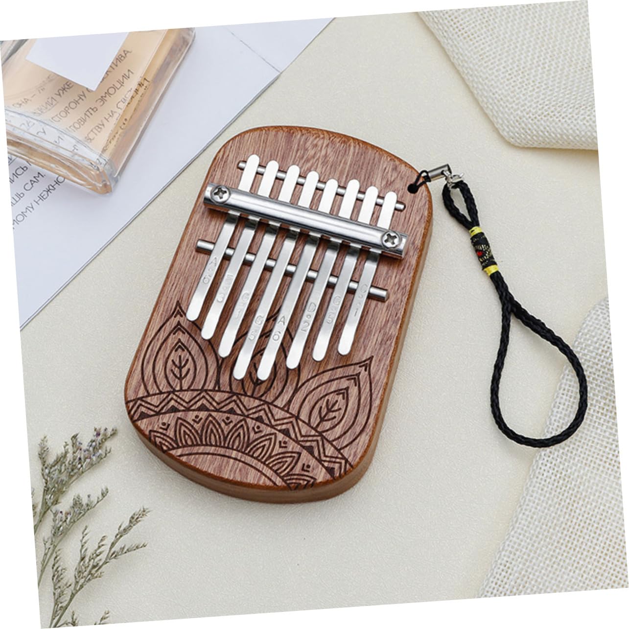 ibasenice 2stücke Kalimba Daumenklavier Aus Holz Tragbares Musikinstrument Für Anfänger Ergonomisches Design Leicht Und Einfach Zu Transportieren Für Musikliebhaber Und Gemeinsame