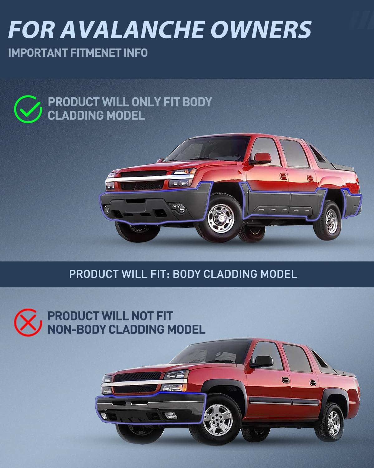 Nilight Headlight Assembly for 2002 2003 2004 2005 2006 Chevy Avalanche with Body Cladding Pickup Truck Replacement Headlamp Black Housing Amber Reflector Driver and Passenger Side