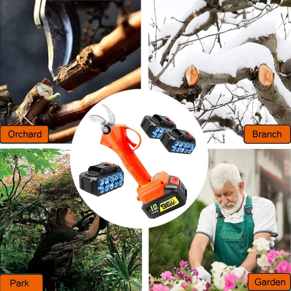 Cesoie da potatura da 25 mm Forbici elettriche Forbici elettriche leggere senza fili Potatore con batterie di ricambio Cesoie da giardino professionali per rami Sollievo dall'artrite nelle mani (3.0
