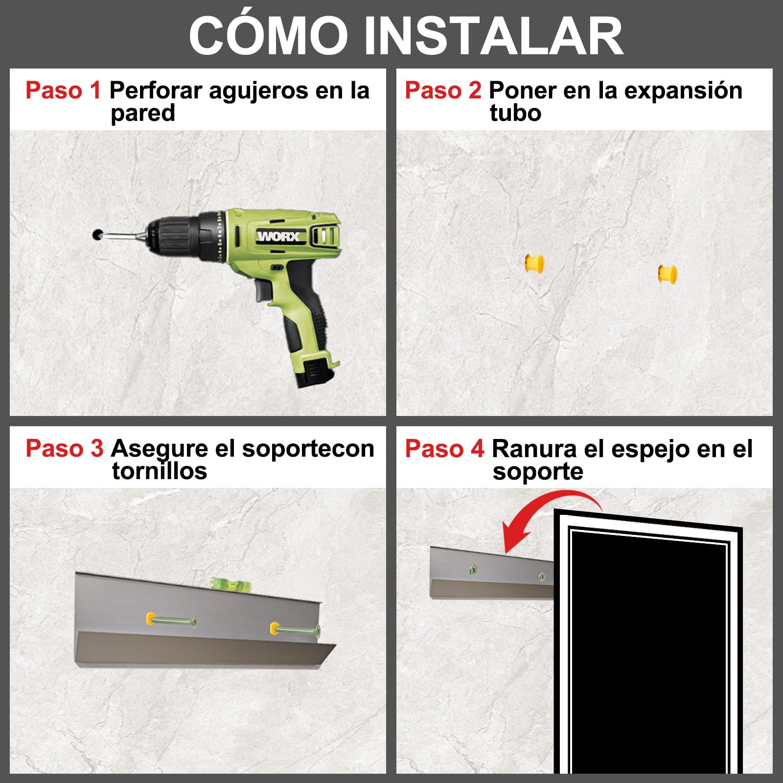Espejo LED para baño de 61x91cm, Frontal y retroiluminado, antivaho, Regulable, 3 Colores, Espejo de baño LED con función de Memoria, Espejo Inteligente montado en la Pared
