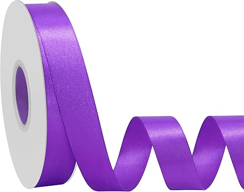 Miniatura 120 de Cinta de satén rosa polvoriento de doble cara de 1/4 pulgadas x 50 yardas, cintas de poliéster polvorientas para envolver regalos, cinta de tela