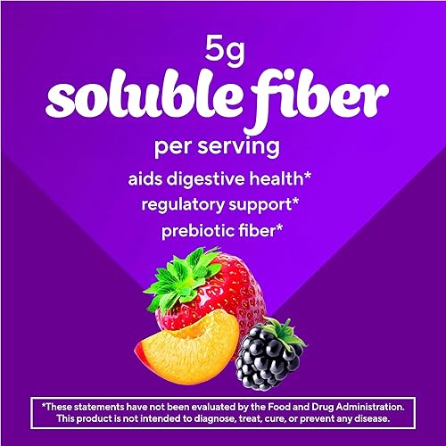 Miniatura 7 de Vitafusion Fiber Well Suplemento de fibra sin azúcar, suplementos con sabor a melocotón, fresa y mora, 90 unidades