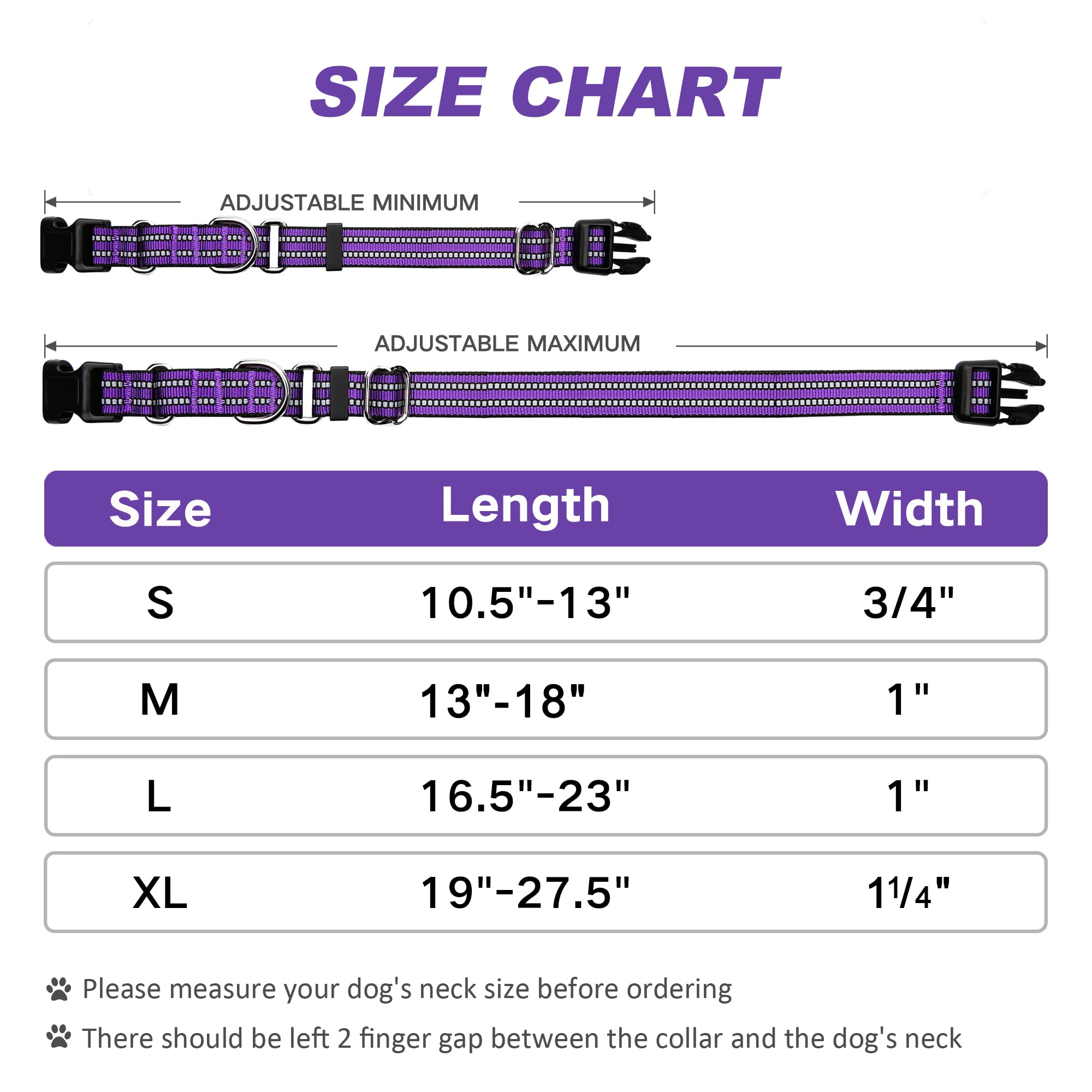 Martingale - Collares de perro con hebilla de liberación rápida para perros pequeños, medianos y grandes.