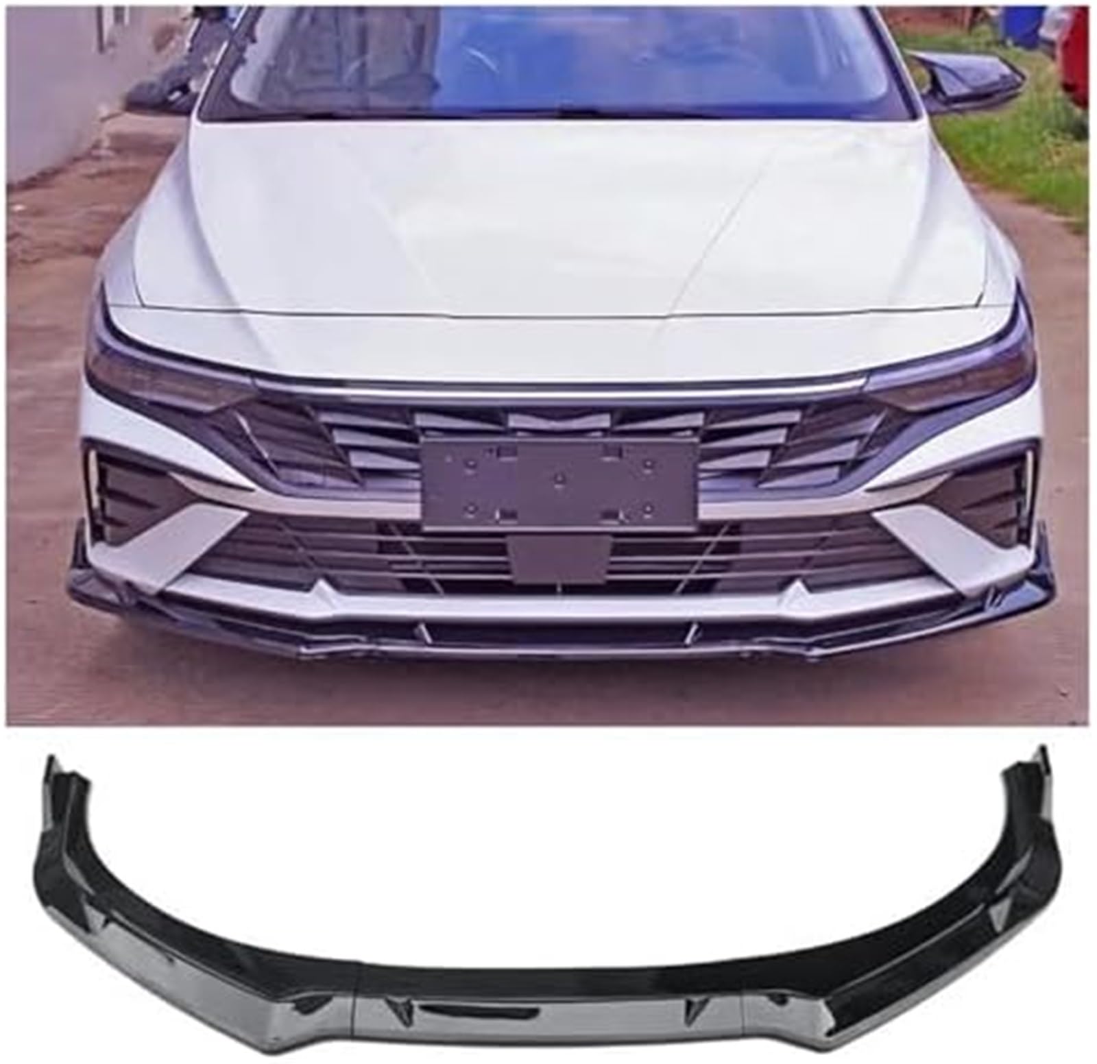Splitter, dla Hyundai, dla Elantra, 2023 2024 2025 8. Generacja Air Splitter Car Body Kit Spoiler Czarne Spódnice Akcesoria Przedni Zderzak Lip Splitter (Matt Black) Spoiler samochodowy Splitte
