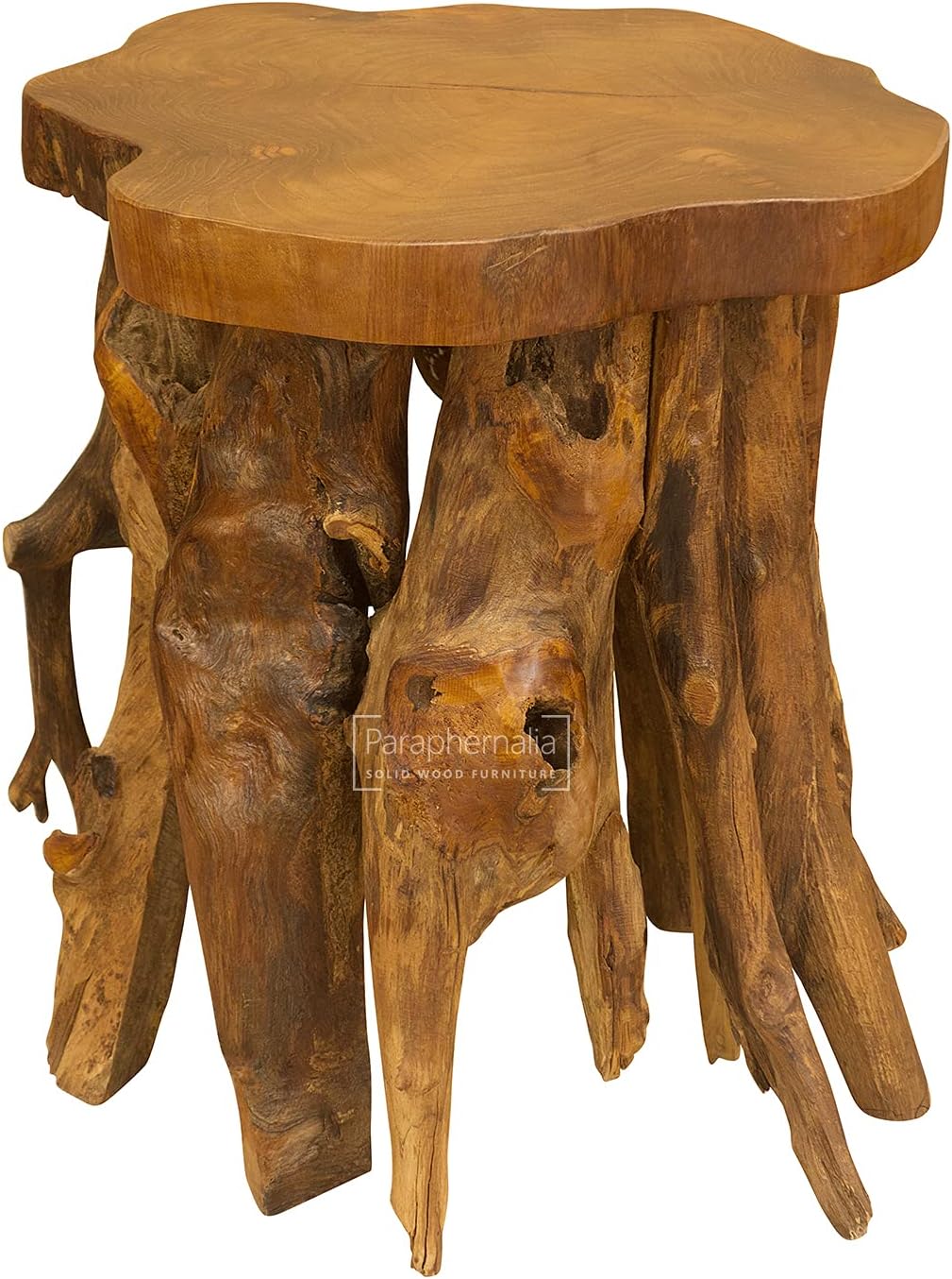 Solid Teak Tree Root Rustic Side Table - Natural Root Wood (Part of Our Solid Reclaimed Rustic Teak Root Wood Range)